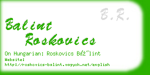 balint roskovics business card